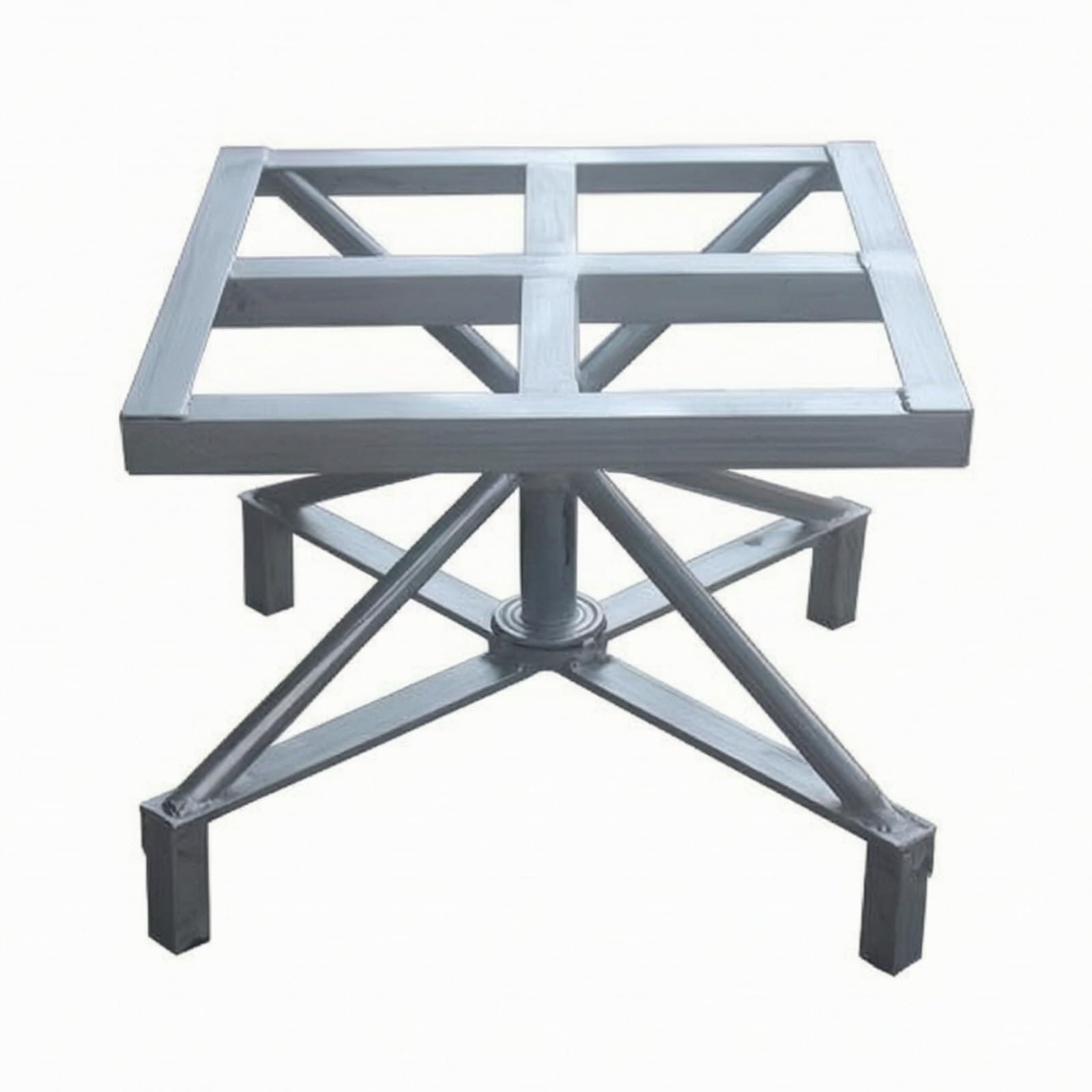 Table Peinture Rotative en Acier Support Peinture avec Plateau Rotatif Stable pour Atelier, Carré 50 50 40cm, Double Axe