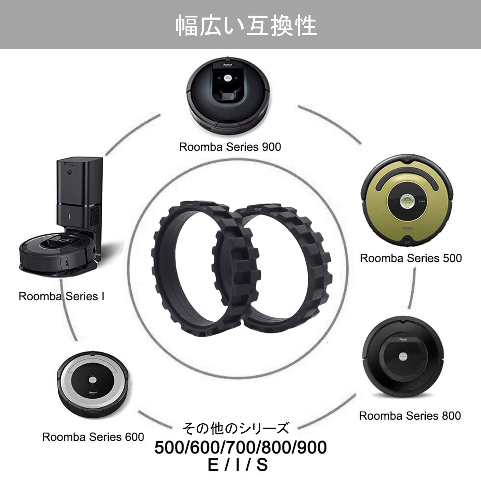 Amazon.co.jp: izerhfd(きさ) タイヤホイール アイロボット ルンバ500