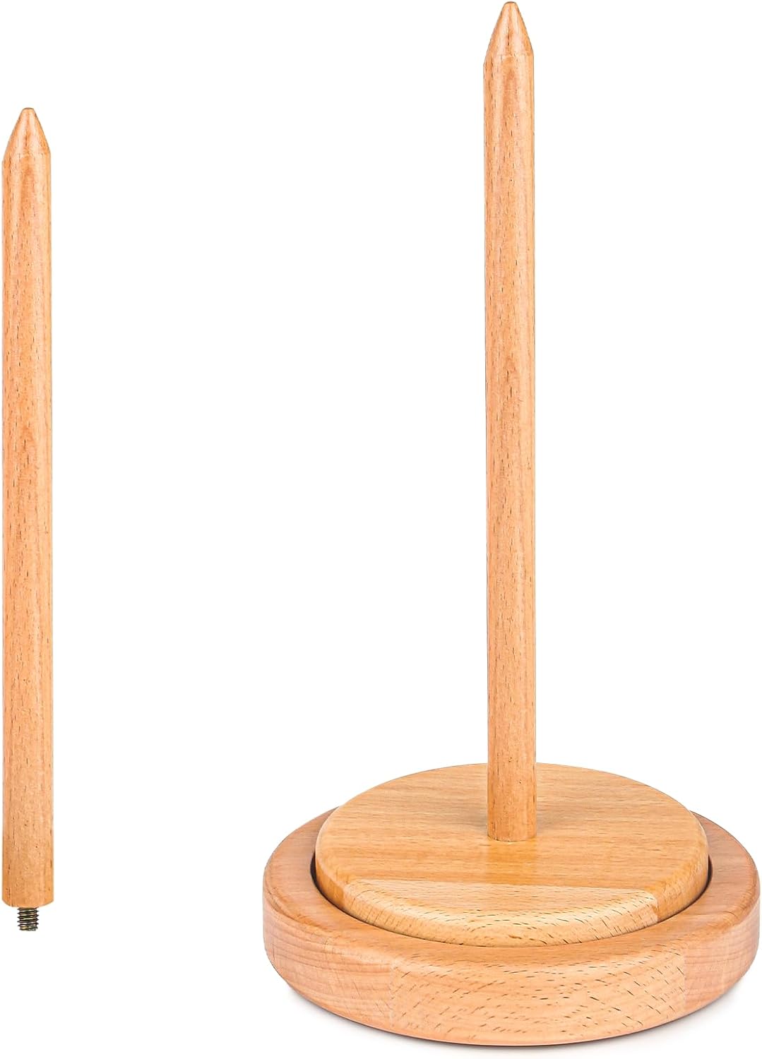 Ecoofor Yarn Holder for Crocheting and Knitting, Easy Install Wooden Yarn Spinner with Stable Base, Smooth Yarn Feeding Dispenser for Crochet & Knitting - Large