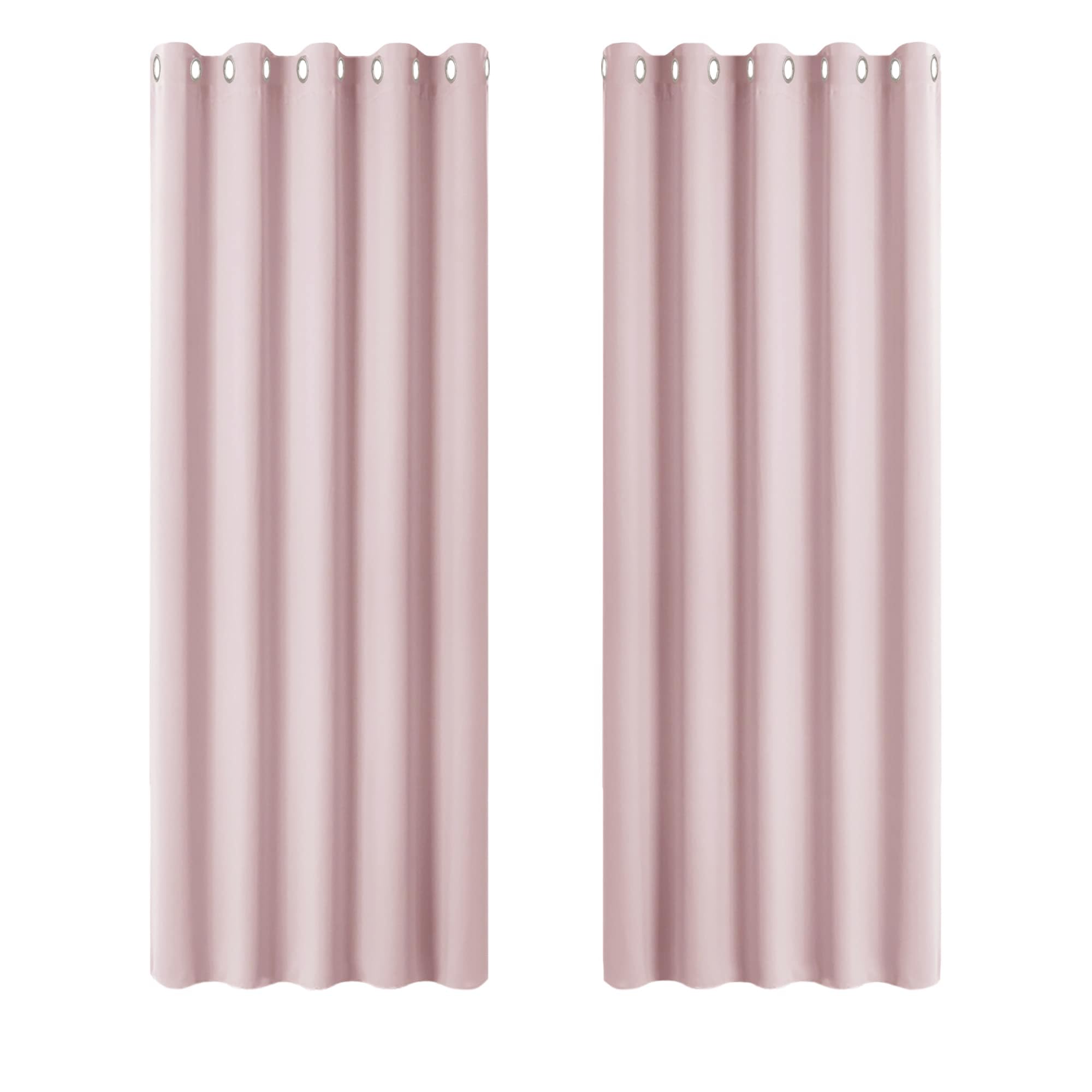 PONY DANCE Pink Window Curtains for Girl's Bedroom - Nursery Thermal Curtain Curtains &Drapes with Eyelet Top for Window Treatment for Kids, Set of 2, 66 Inch Width x 72 Inch Drop, Light Pink