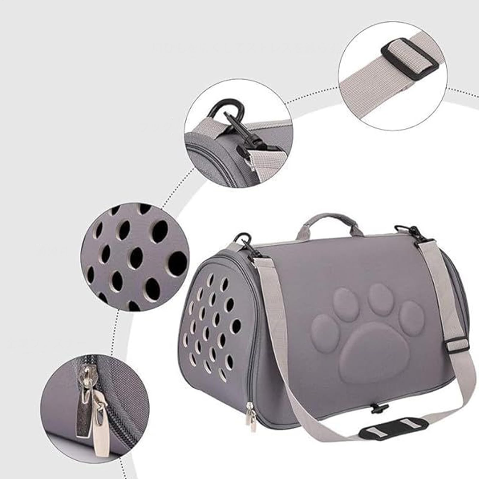 Trasportino per Gatti | Borsa Trasporto Per Uscite Con Traversa,Borsa a Spalla per Uscite di Cuccioli - Ideale Per Escursioni Viaggio Aereo Camping Pendolari Veterinario Zaino Urbano