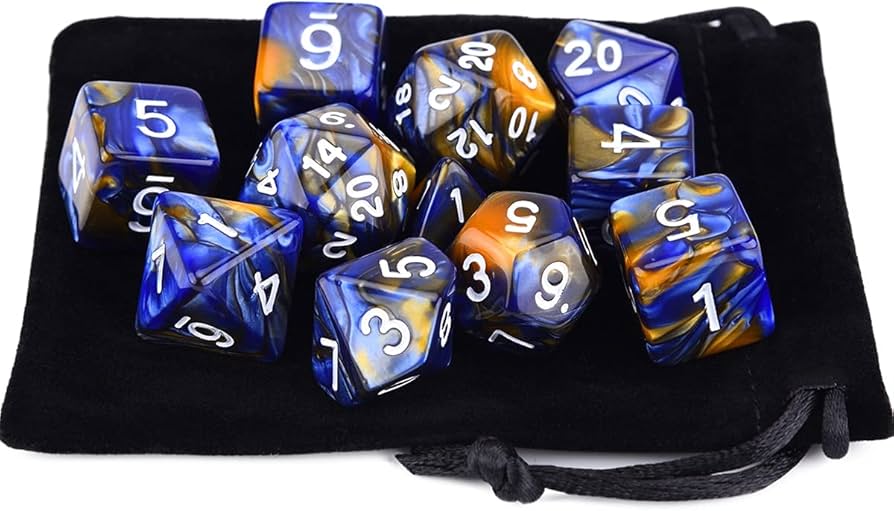 Amazon.com: ZX 11PCS Polyhedral Dice Set 2D20 D12 D% D10 D8 4D6 D4