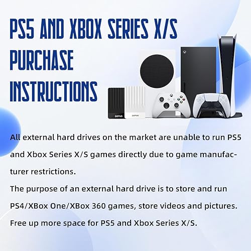 Miniatura 5 de Expansión de almacenamiento de disco duro externo portátil USB 3.0 para PC, Mac, computadora de escritorio, laptop, PS4, PS5, Xbox One XS, Xbox 360,
