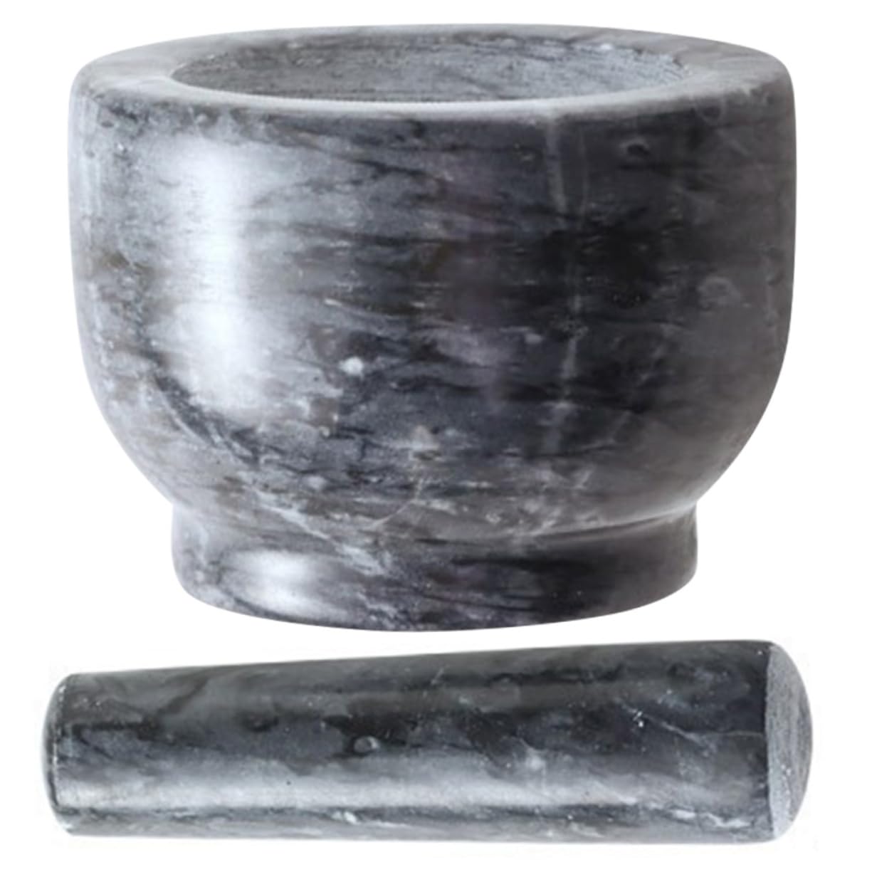 Mortier et Pilon en Marbre Noir, 1 Set, Cuisine et Maison, Outil Indispensable pour Écraser et Piler, Usage Restaurant