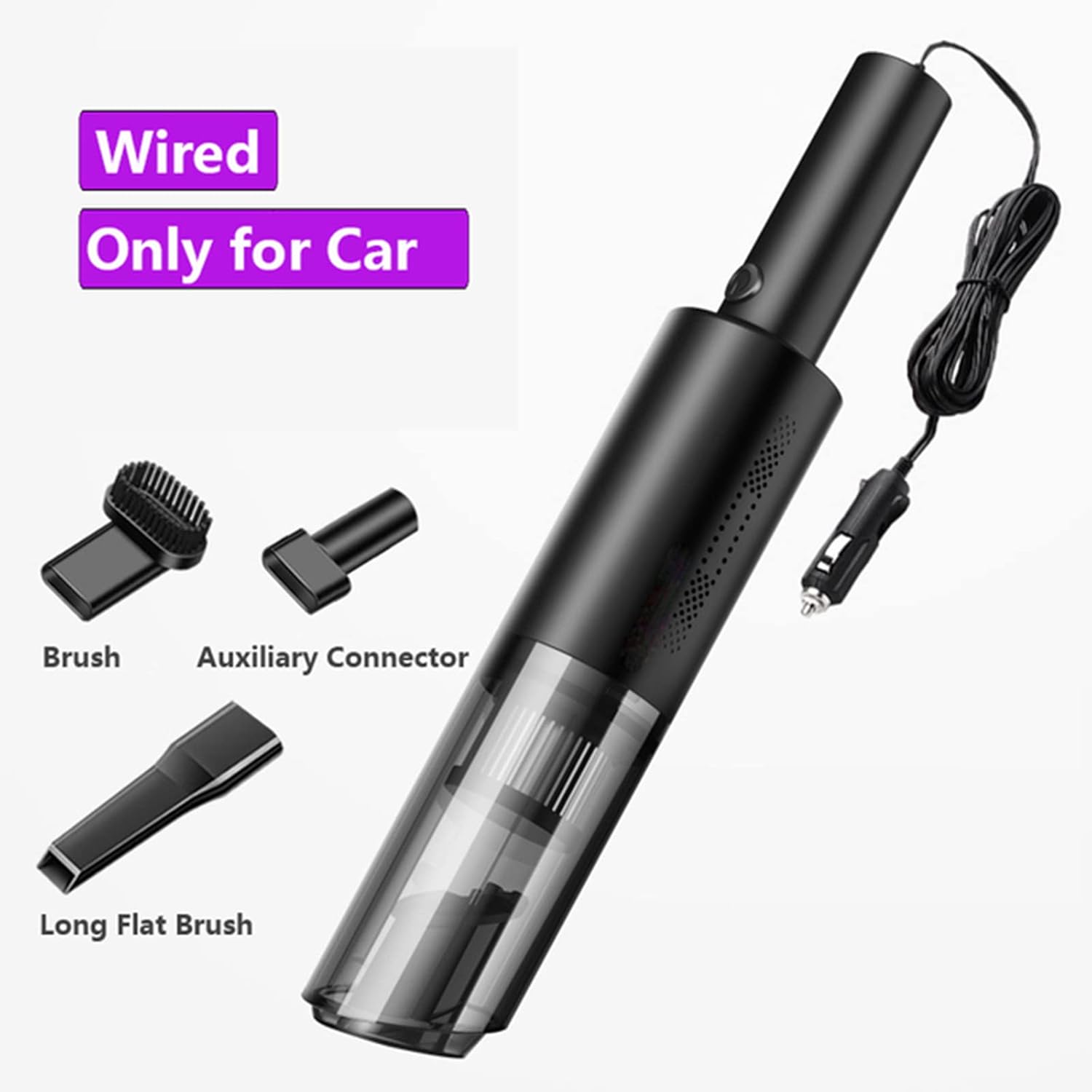 Car Vacuum Cleaner Portable Handheld Mini Vaccuum for Vehicle High Power Dual Use in Car and Home,Black,Wired