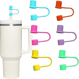 6 Pcs Silicon Straw Covers for Stanley 30oz 40oz Cup with Lid, Straw Topper, Straw Cover Cap for Stanley, Owala, Osse Tumblers with 10mm/0.39 inch Straw - 6pcs-Basic-Mix-for Love