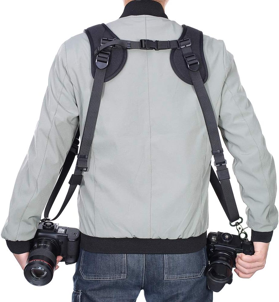 Ztowoto Double Shoulder Camera Strap Harness Quick Release Adjustable Dual Camera Tether Strap DSLR SLR Camera (ztowoto) - Image 4