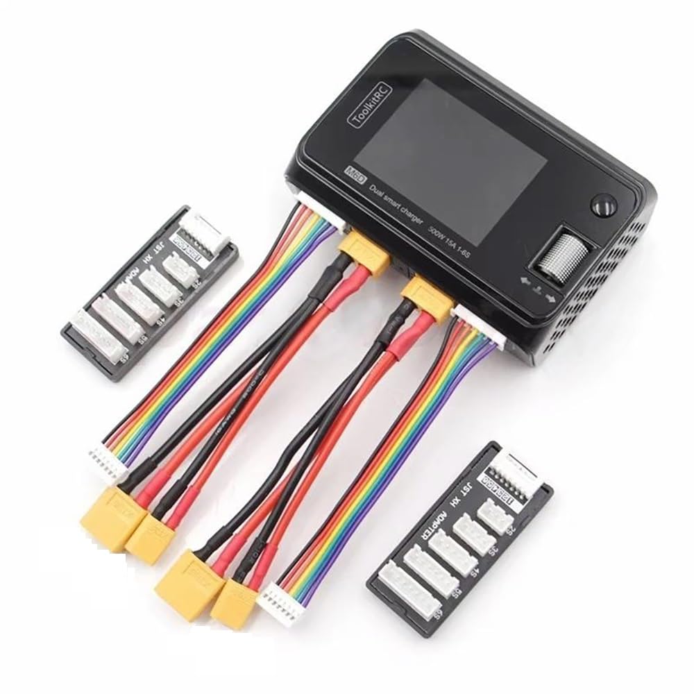 1PC ToolkitRC M6D Mini Smart Charger DC Dual-Channel 250Wx2 15A Output 2-6s High Power Balance Charger for RC Battery ACCS (M6D XT60 XT30)