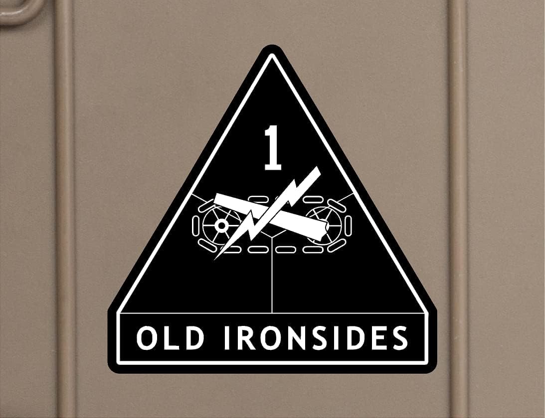 1st Armored Division Old Ironsides US Army Veteran Sticker Decal (3" Pack of Two)