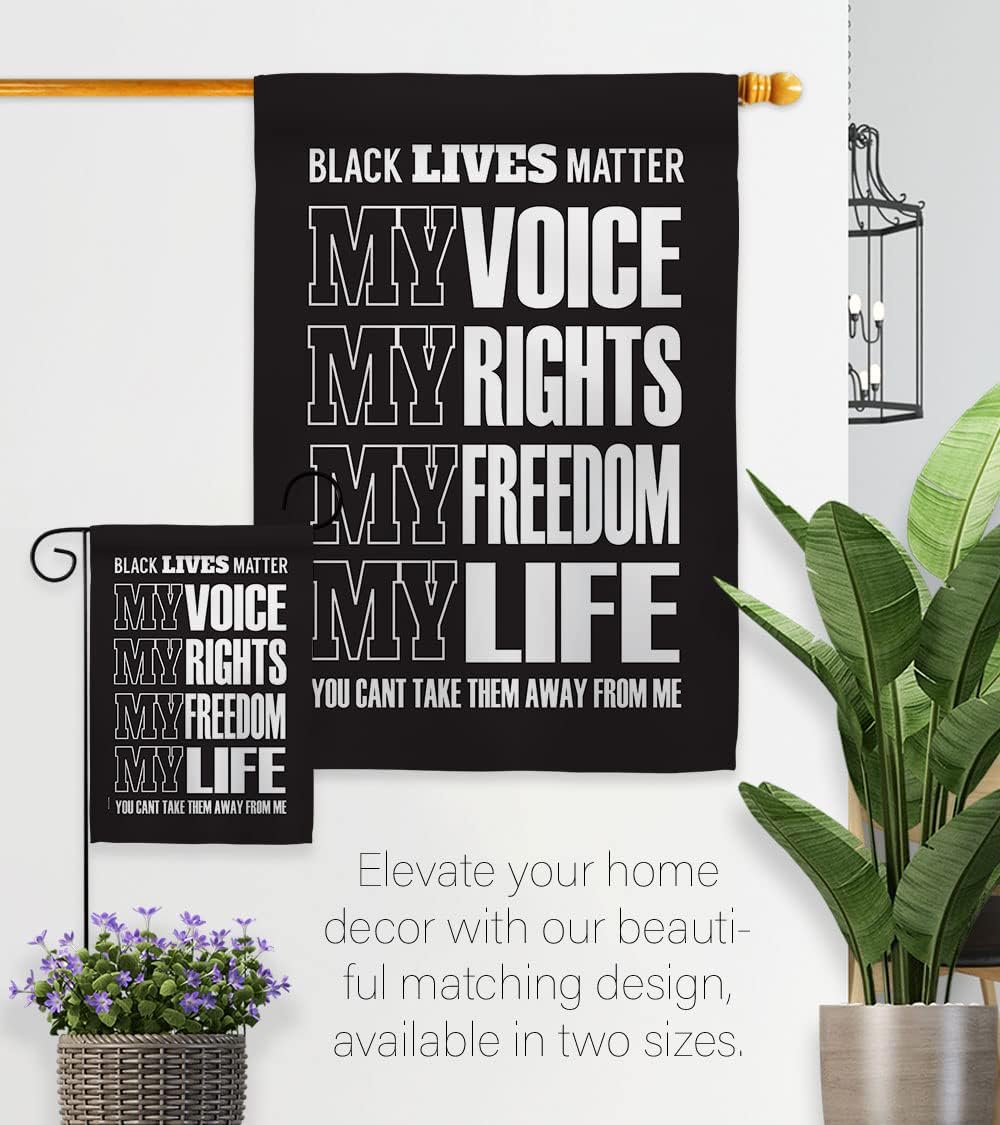 Black Lives Matter Freedom House Flag Pack Support Cause BLM Anti Racism Revolution Movement Equality Social Our Troops Decoration Banner Small Garden Yard Gift Double-Sided, 28" x 40", Thick Fabric