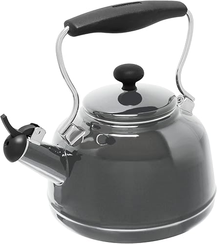 Miniatura 17 de Chantal Hervidor de Té, 1.7 QT, Serie Vintage, Esmalte Premium sobre Acero al Carbono, Silbante, Calentamiento Parejo y Hervido Rápido (Rojo Chile)