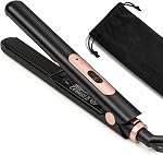 Small Flat Iron 0.7 Inch Mini Hair Straightener for Short Hair,Travel Flat Iron with Fast Heat Up,Dual Voltage Small Straightener for Bangs,Pixie Cut,Beard