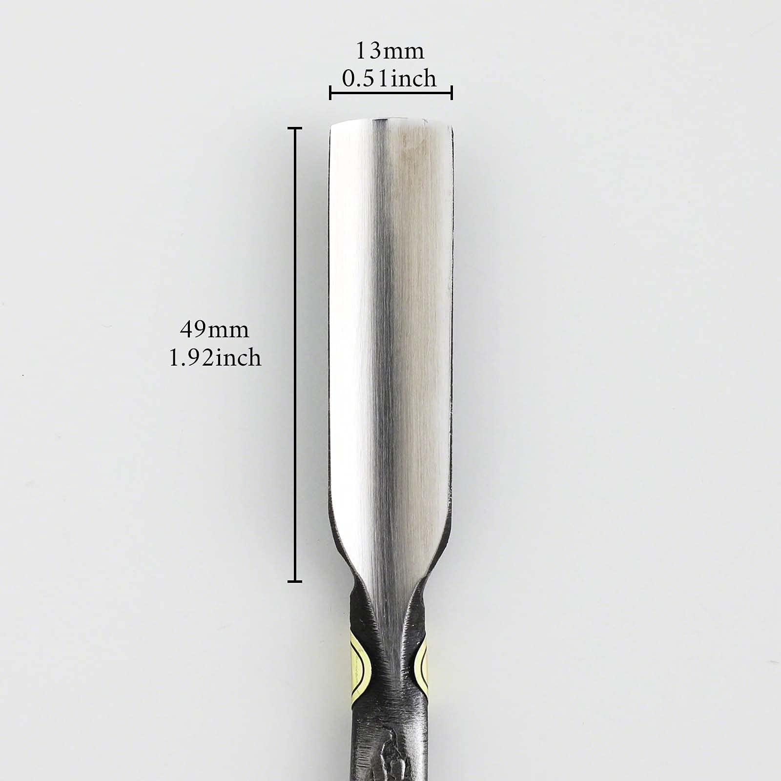 Wazakura Zakrzywione dłuto Bonsai Jin 185 mm (7,2") stal wyprodukowane w Japonii, narzędzie do rzeźbienia martwego drewna, japoński skrobak do kory Jin Shari, szczegółowy żłobienie do obróbki drewna -