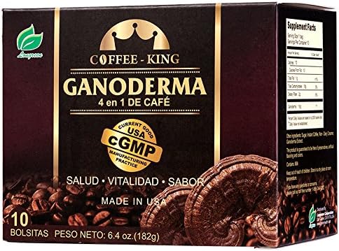 Ganoderma Coffee - Instant 4-in-1 Reishi Coffee(10 Sachets). Nutritious and Delicious Coffee with All-Natural Ganoderma Lucidum Extract Supplement. Non Dairy, Lactose, Salt and Sweeteners Included