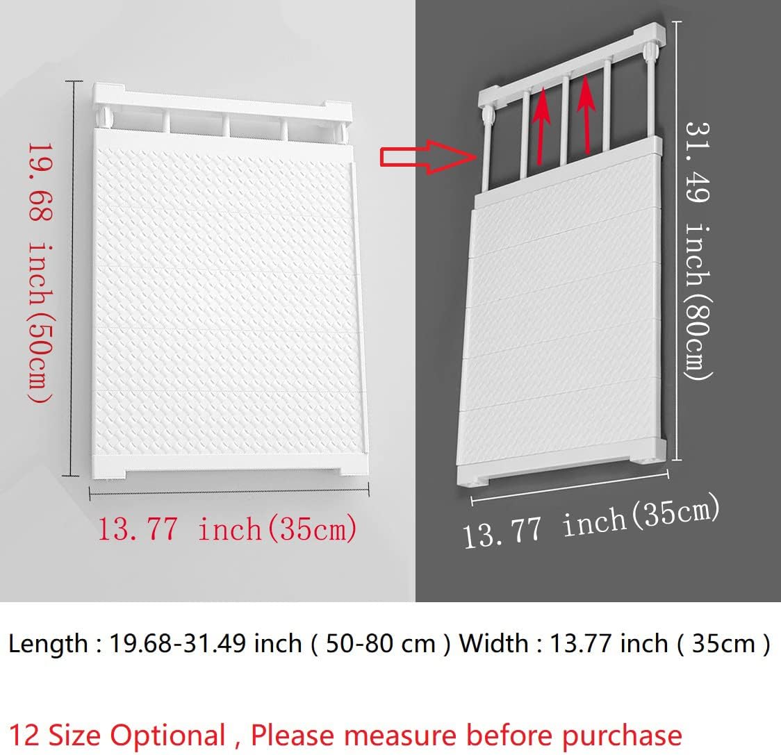 Scalable Closet Storage Shelf Wall Mounted Kitchen Rack Space Saving Wardrobe Decorative White Adjustable Organizer Shelves Cabinet Holders (Length: 19.68-31.49 inch Width: 13.77 inch)