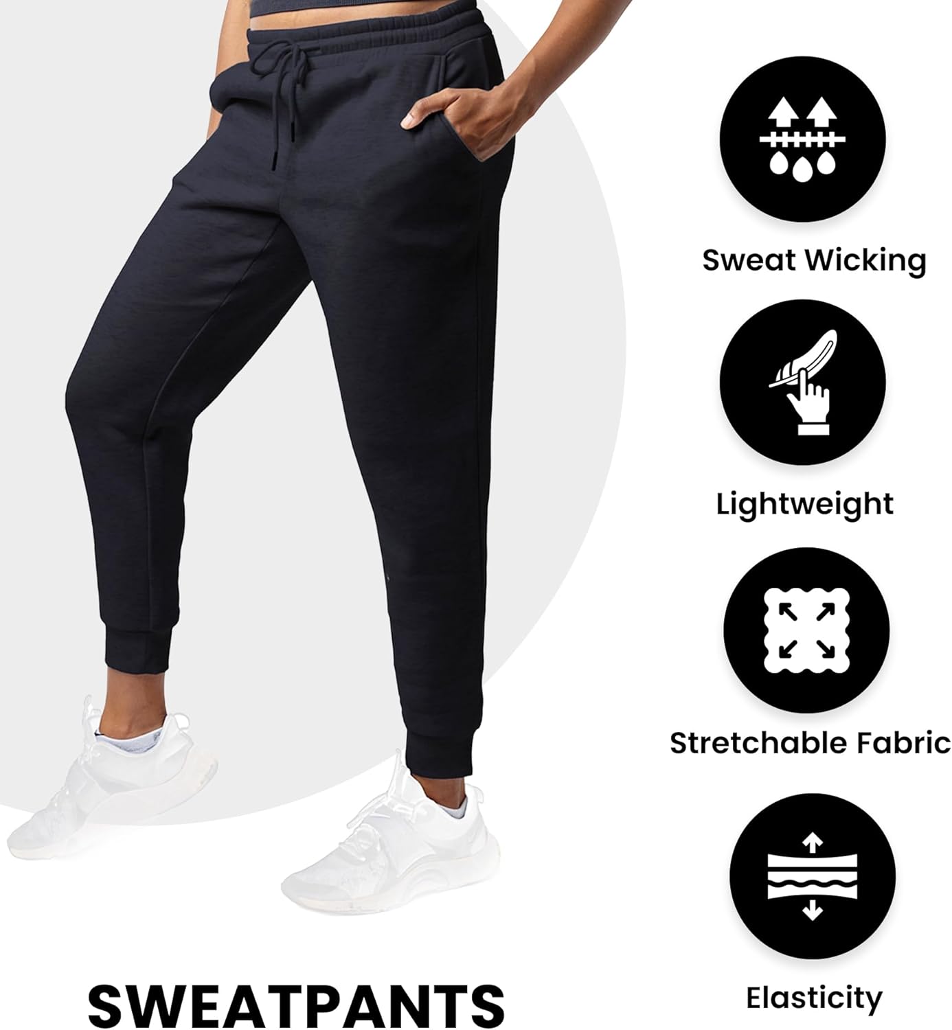 Common Stitch 3 Pack Sweatpants Women - Womens Sweatpants with Pockets, Fleece Womens Joggers, Yoga Pants (Available in Plus) - Image 5