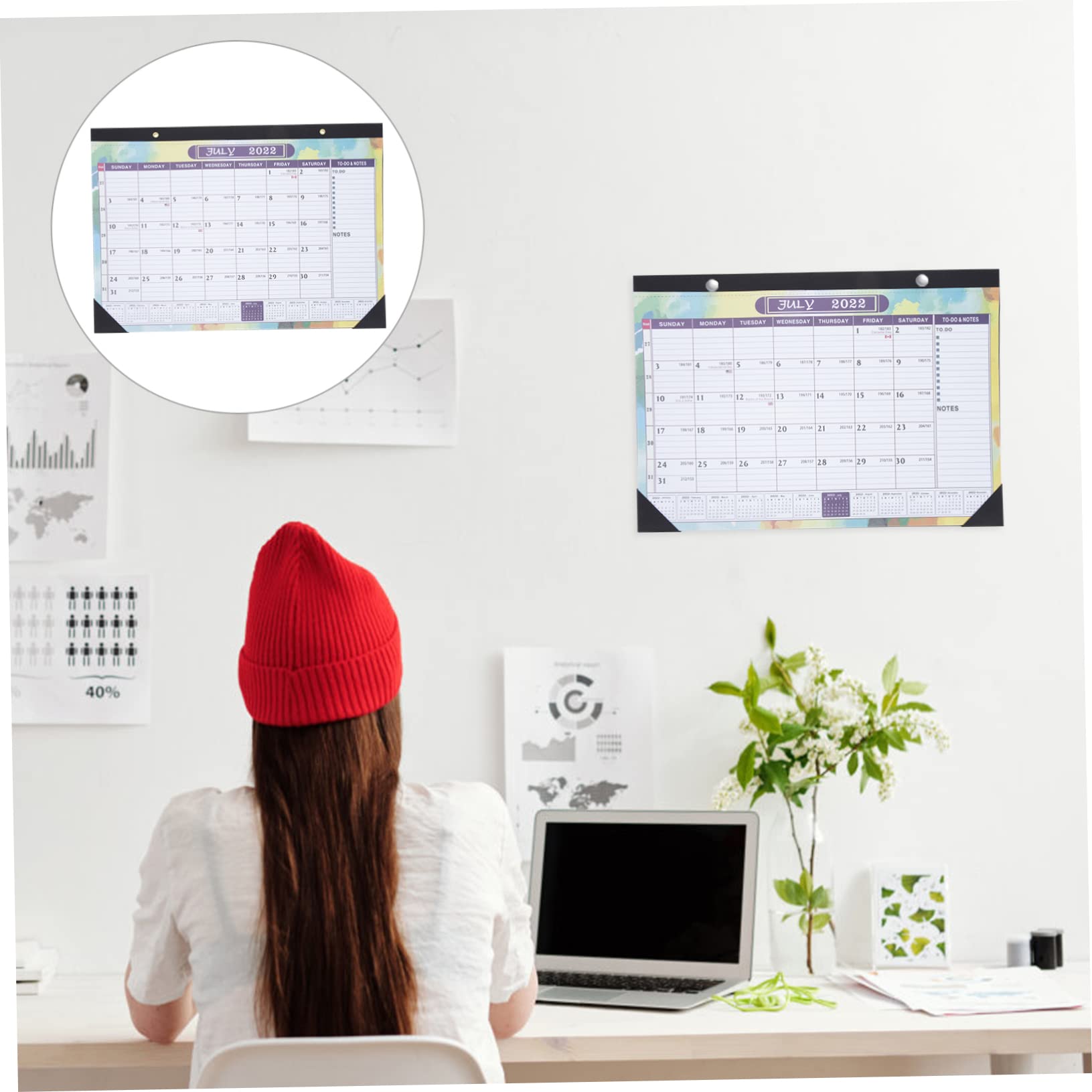 Angoily 3 Stück Wandkalender Englischer Wandhängender Monatskalender Leichtes Design Hochwertiges Papier Für Büro Zuhause Schule Alltag