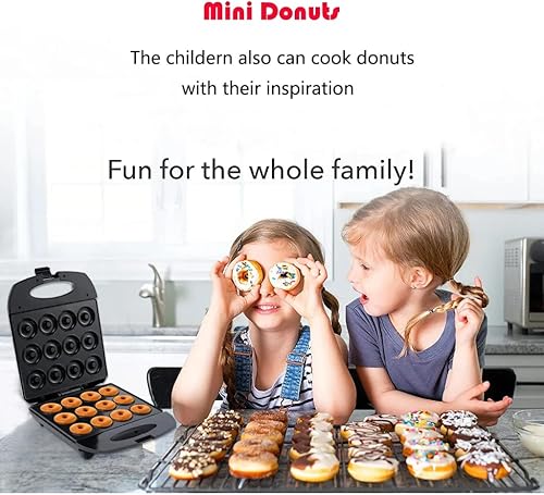 Miniatura 6 de Mini máquina para hacer panqueques, mini máquina para hacer donas para desayuno, aperitivos, postres y más con superficie antiadherente, máquina de