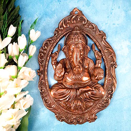 Apka Mart The Online Shop Lord Ganesh Wall Hanging | Hindu God Ganesha Wall Decor | Elephant God - (Copper / 16 Inch) - For For Wall Decor, Living Room Decor, Entryway, Home Decor And Gifts #TOP2