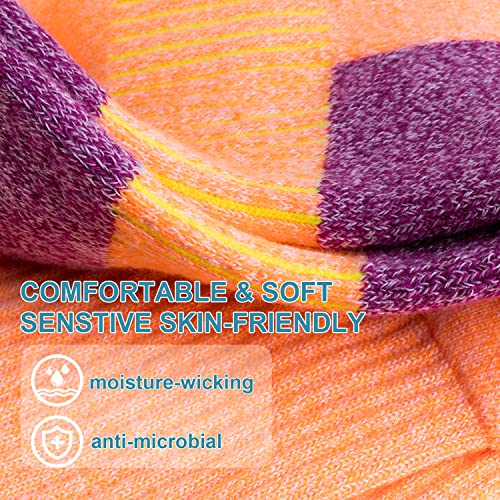 Gonii Crew Socks Women's Athletic Hiking Running Arch Support Cushioned Compression Socks 5-Pairs #TOP4