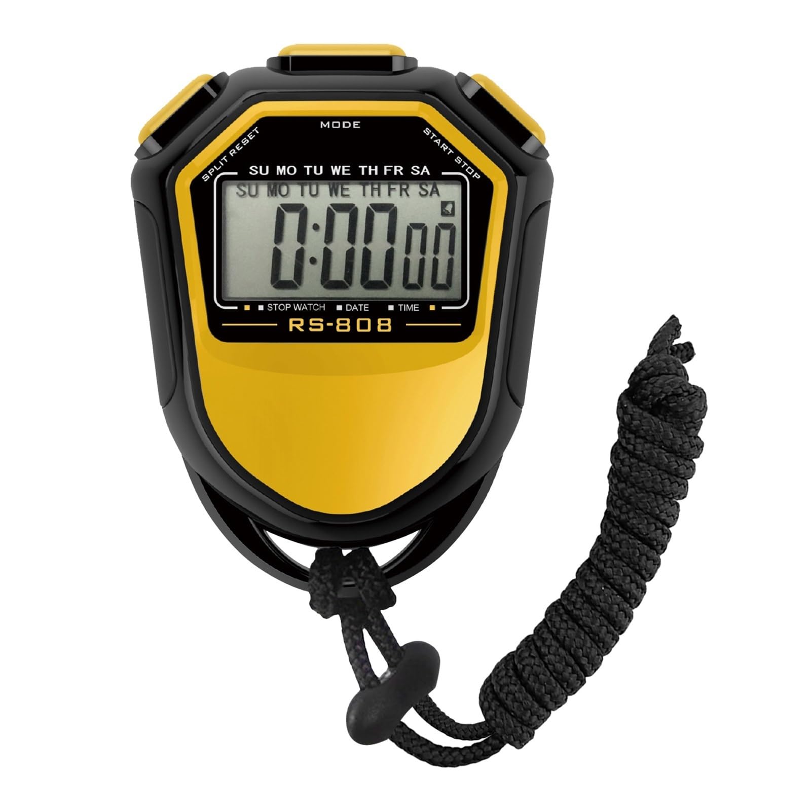 cronometro, Cronometro impermeabile digitale portatile LCD Timer sportivo con(Orange)