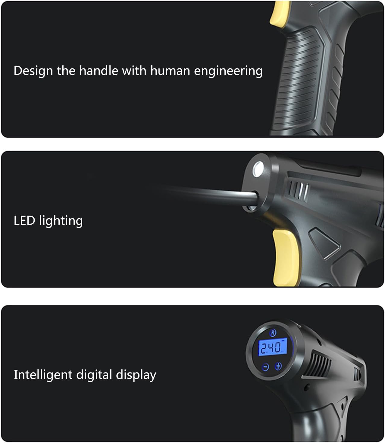 Tire Inflator Cordless Air Compressor With LED Light For Motorbike Balls Digital Electric Portable