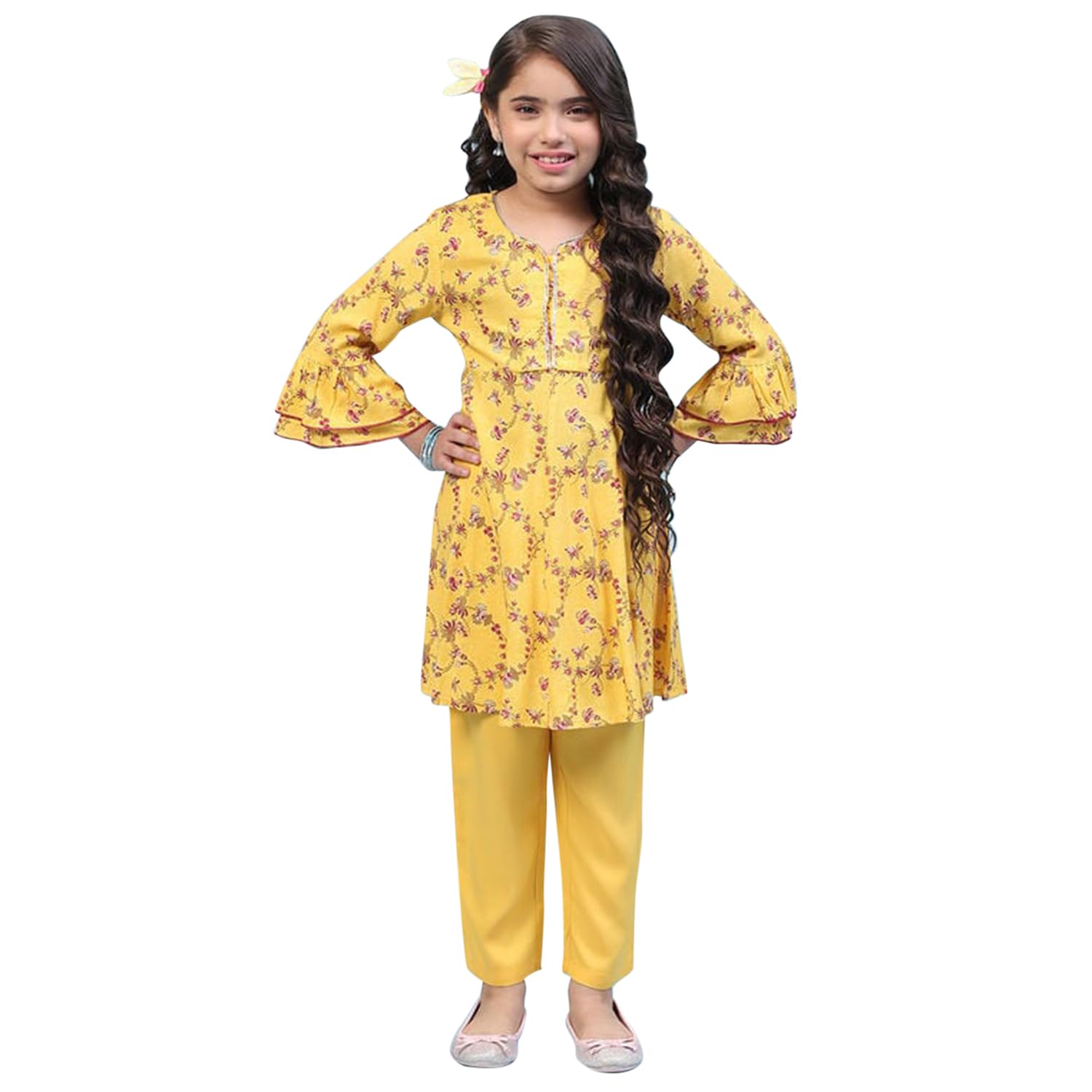 BIBA Girl Rayon Kalidar Printed Suit Set BIBA Girl Rayon Kalidar Printed Suit Set