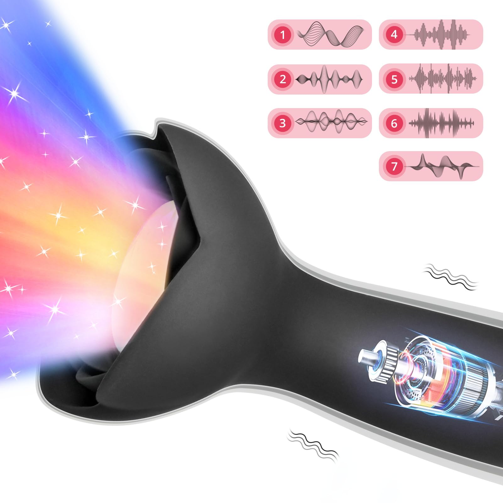 Roluck Vibrador, Vibrador Anal con Luz, Plug Anal con 7 Modos de Vibración, Vibración Plug Anales con Remoto, Juguetes Sexuales para Hombre Mujer
