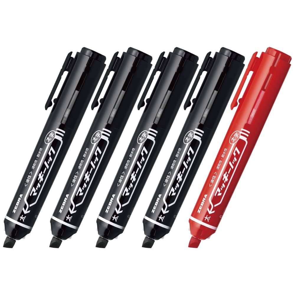 Amazon.co.jp: ゼブラ 油性マーカー マッキーノック 太字 黒4本