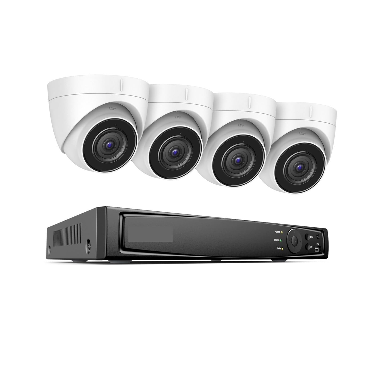 Kit Videosorveglianza, di videosorveglianza 4K Ultra HD Poe Registratore NVR 8CH con telecamere di Sicurezza da 8 MP Kit CCTV Registrazione Telecamera IP(None,4pcs Cameras)