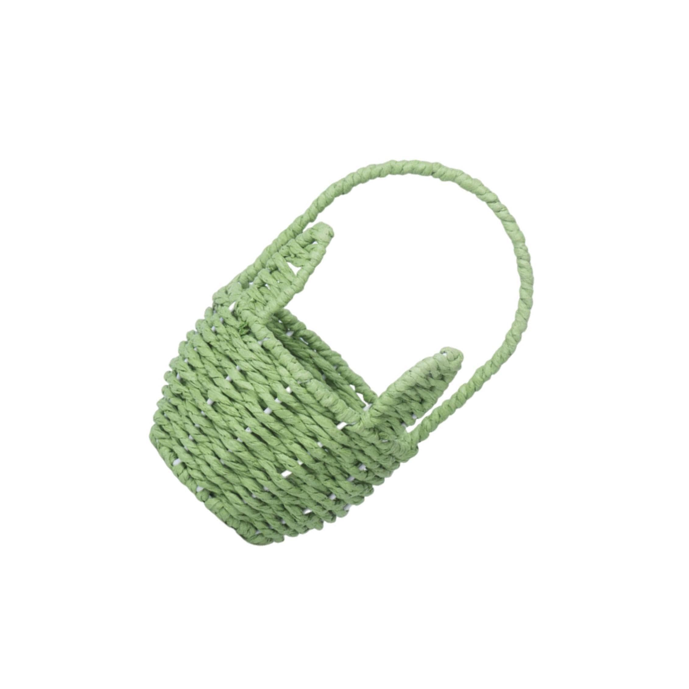 ALCXAZS Stylish Woven Flower Basket Fruit Basket For,Green,21x12.5x8.5 cm