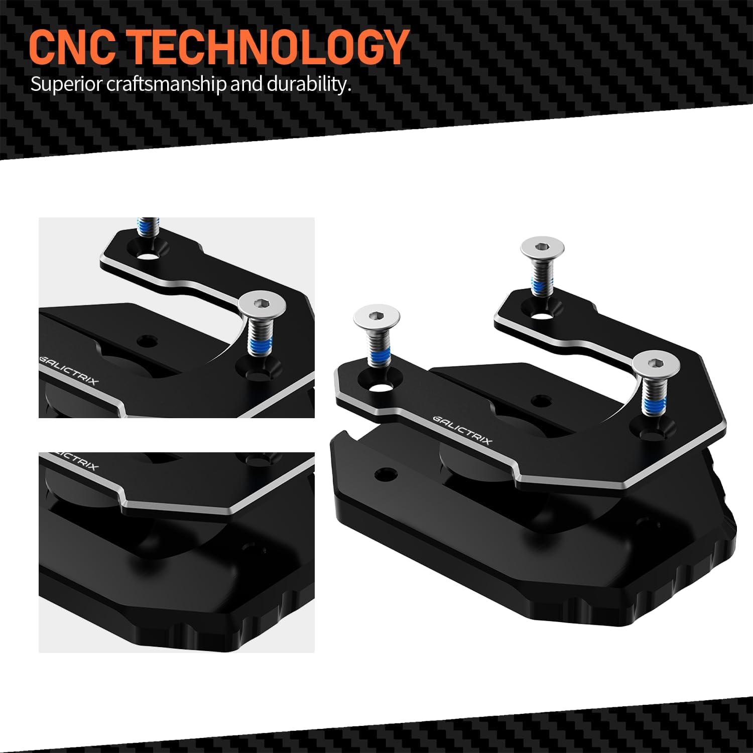 Compatible with KAWASAKI Vulcans S 650 VN650 2015-2024 VULCANS CAFE 2023-2024 Motorcycle Accessories Side Stand Plate Pad Kickstand Extension Enlarge Pad Foot Pegs (Black)