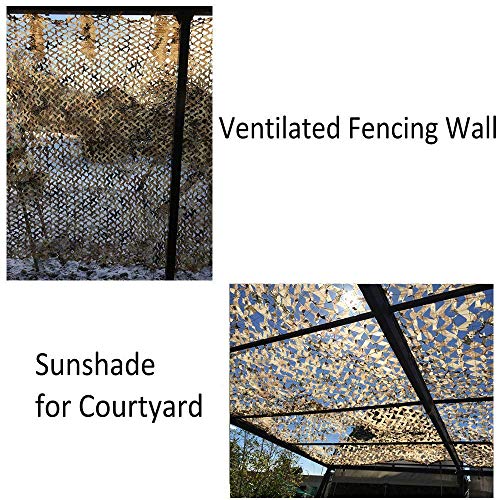 iunio Camo Netting Camouflage Netting, Camo Net Bulk Roll Camouflage Mesh Nets for Hunting Blind Deer Stand Military Party Decorations Sunshade Shooting (Desert Digital, 4.9ft*65.6ft/1.5m*20m) - Thumbnail 7