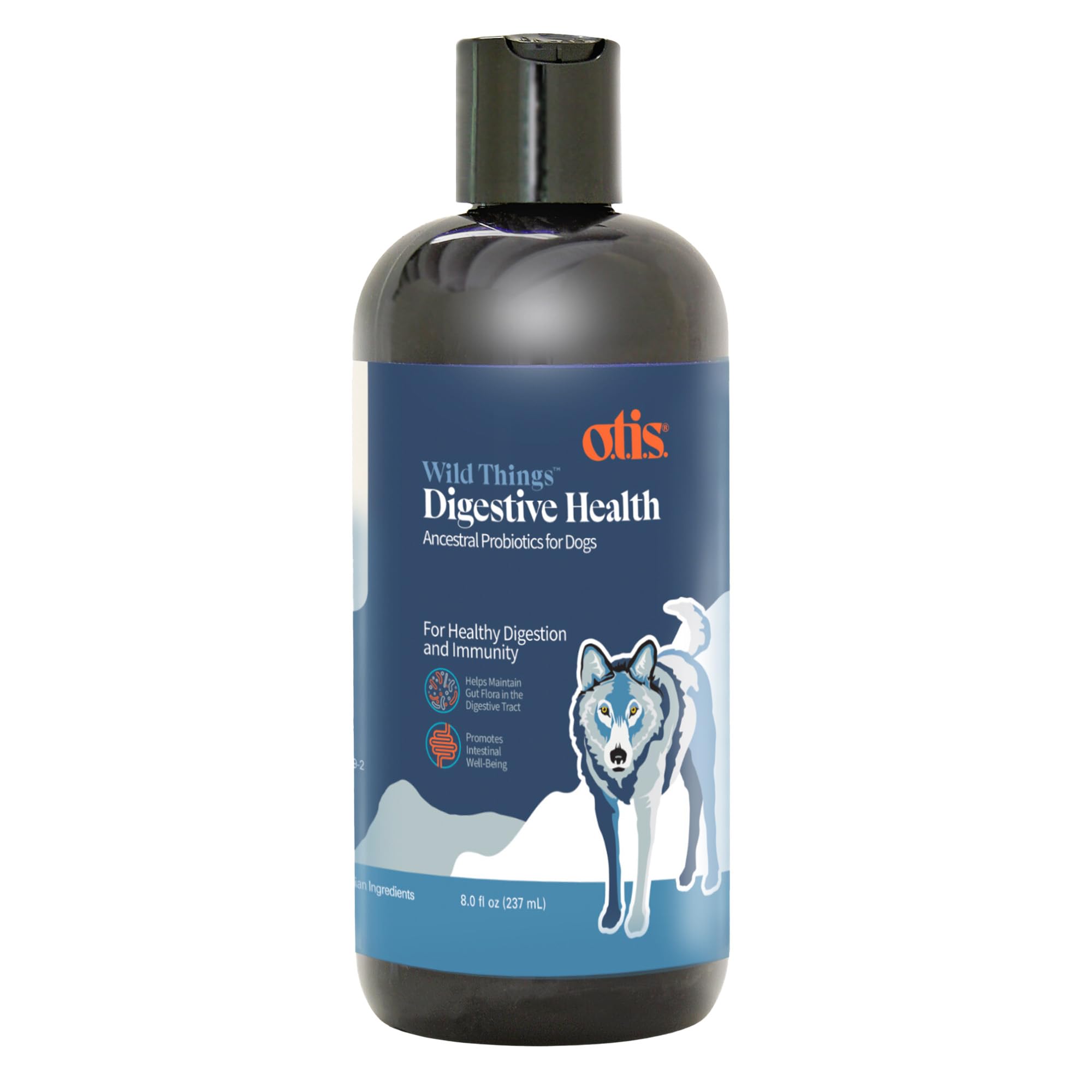 O.T.I.S. Wild Things Digestive Health Liquid Probiotic for Dogs – 8 fl oz – with Ancestral & Heritage Strains – Salmon Oil Base – Supports Gut,