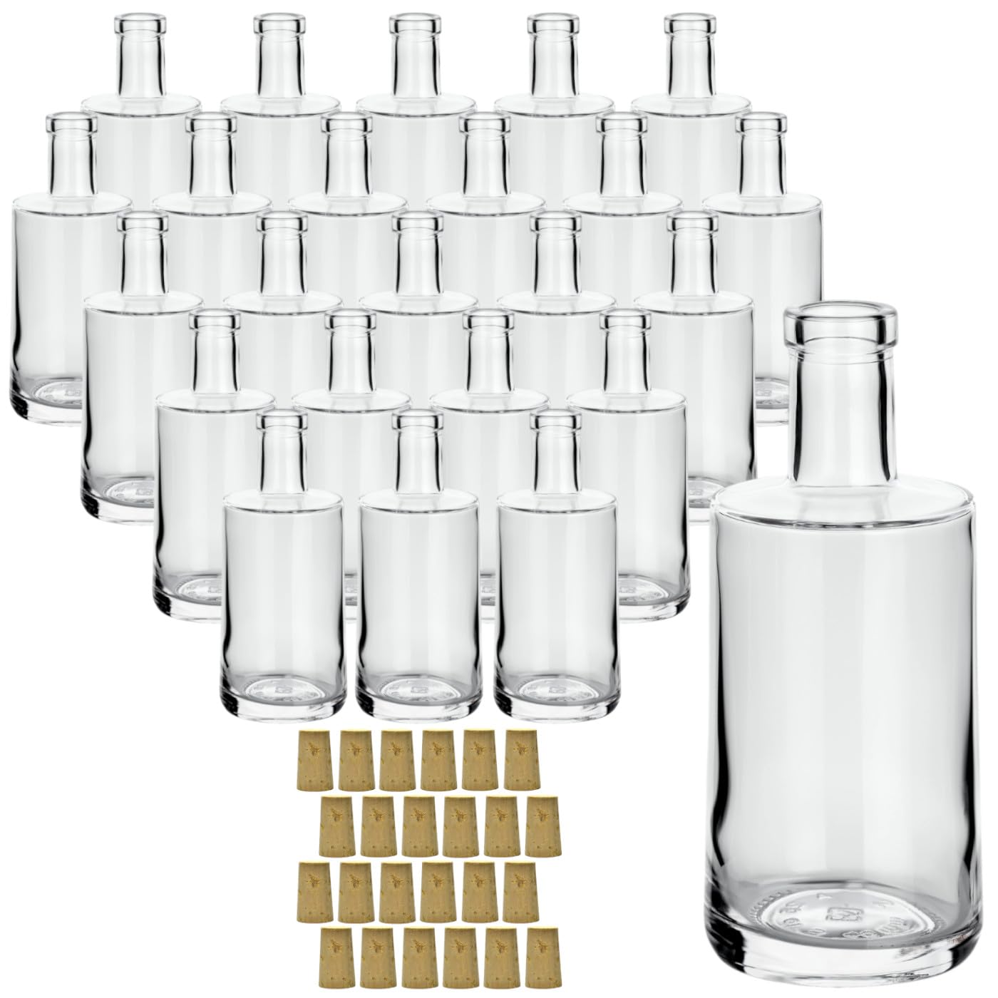 Set Da 6 Bottiglie Di Vetro Quadrate 250ml Con Incisione "Ho Ho Ho" E Tappo In Sughero - Perfette Per Liquori, Olio E Decorazioni Natalizie