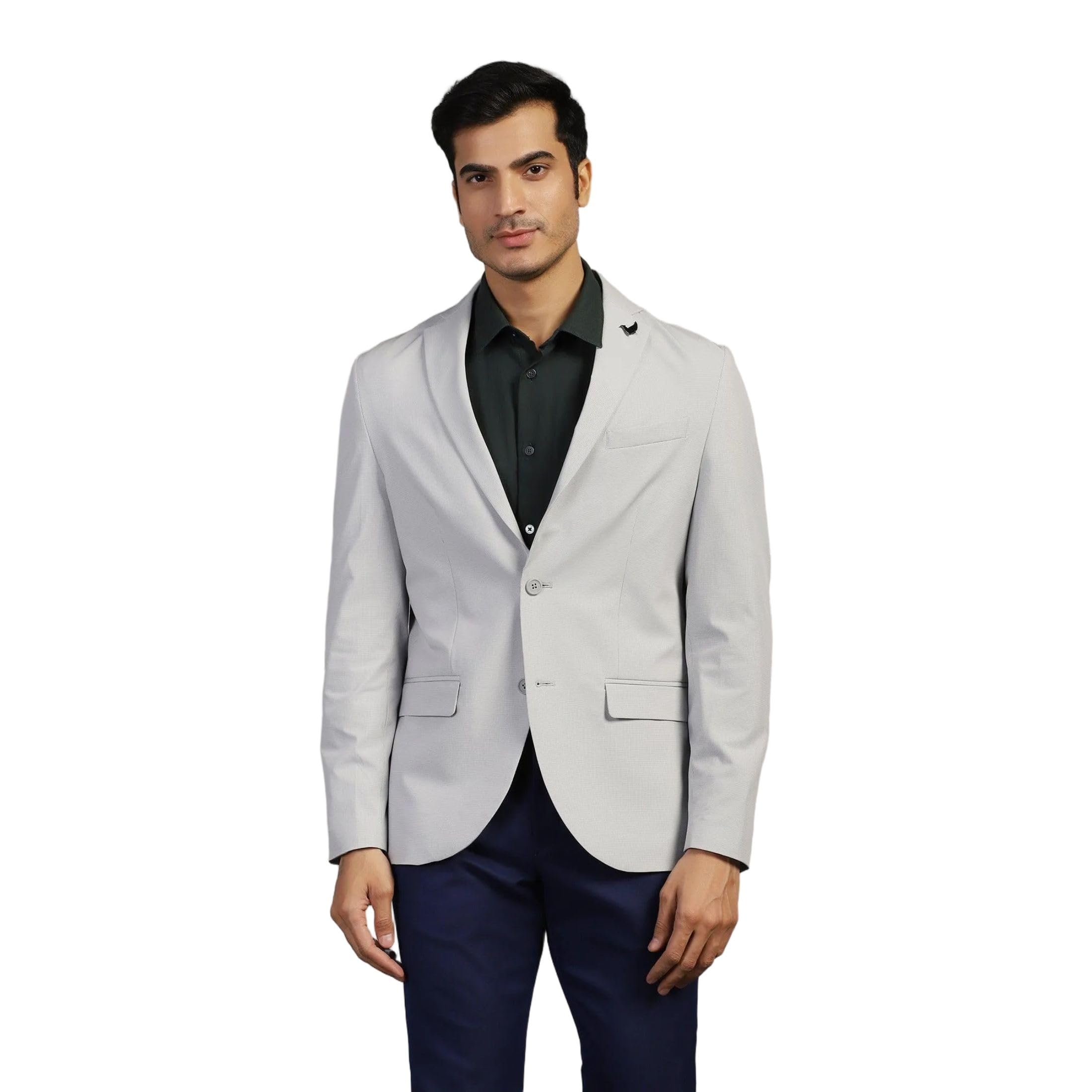 Men Grey Solid Blazers-image-43