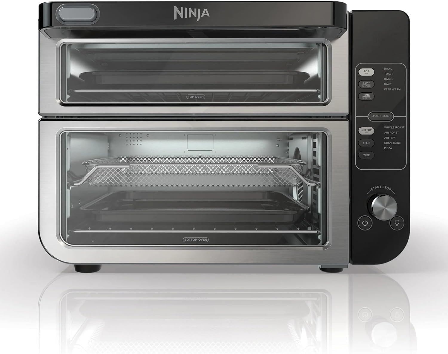 Ninja DCT400 10-in-1 Double Oven with FlexDoor, FlavorSeal & Smart Finish, Rapid Top Convection and Air Fry Bottom, Bake, Broil, Air Roast, Toast, Air Fry, Pizza and More, Stainless Steel (Renewed) Ninja DCT400 10-in-1 Double Oven with FlexDoor, FlavorSeal & Smart Finish, Rapid Top Convection and Air Fry Bottom, Bake, Broil, Air Roast, Toast, Air Fry, Pizza and More, Stainless Steel (Renewed)