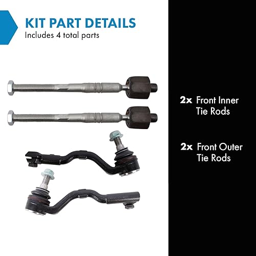 Vista 939 de TRQ - Juego de barras de acoplamiento delanteras interiores y exteriores
