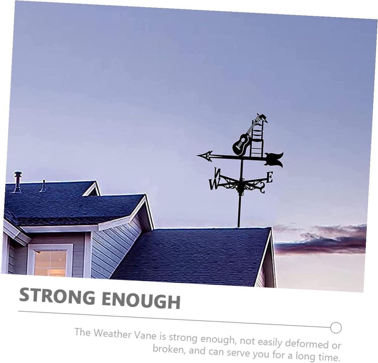 Alasum Metal Guitar Weathervane Garden Decoration Outdoor Iron Weather Vane Roof Mount Lawn Wind Direction Measuring Tool for Patio and Yard