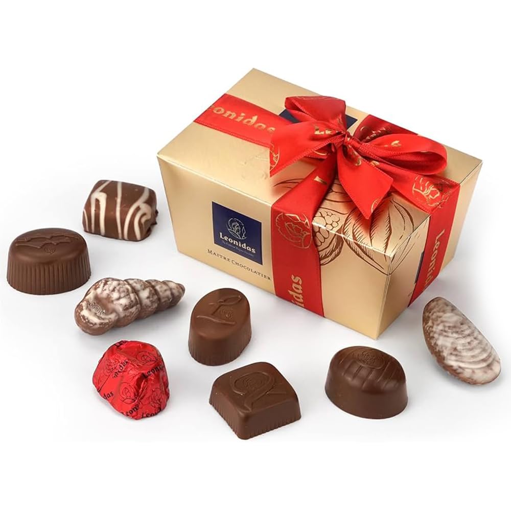 Praline Leonidas Chocolate Gift Box: Fresh Assorted Belgian Chocolates, Milk, White & Dark (500g 28pc approx)