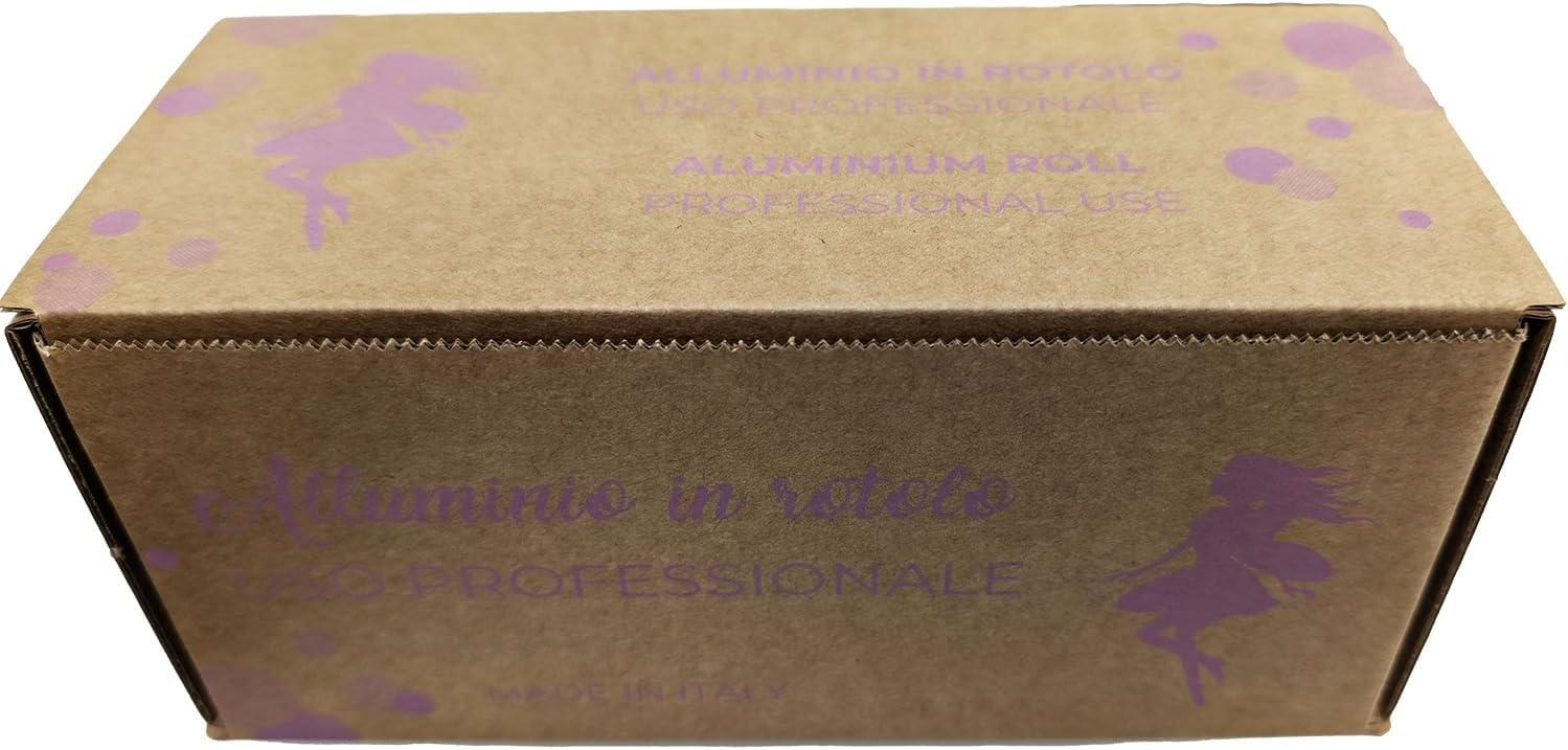 12 rollos de aluminio – 12 cm de ancho x 100 m de largo – Papel de aluminio liso profesional para peluquerías – Papel de aluminio con golpes de sol, balayage, decoloración, manicura y pedicura
