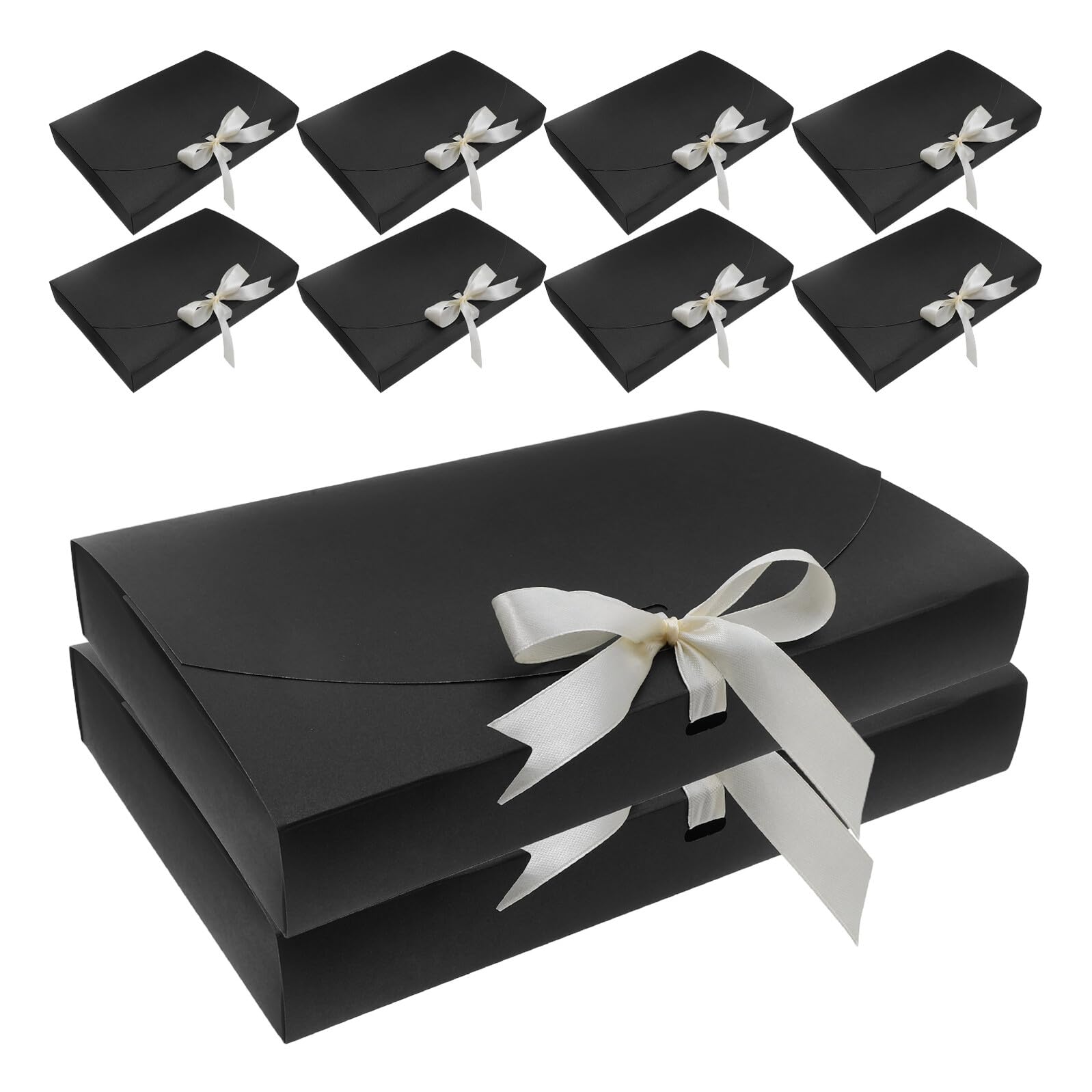 EXAOMBLE 20 Stück Schwarze Geschenkverpackung aus Papier für Schals und Lingerie Multievent Nutzung und Premium Haltbarkeit als Party Favor oder Versandverpackung