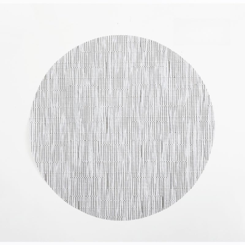 4 Manteles Individuales Redondos, Trenzado de Cocina, Placas Resistentes Al Calor(Size:12.6in(32cm),Color:Silver-Grey)
