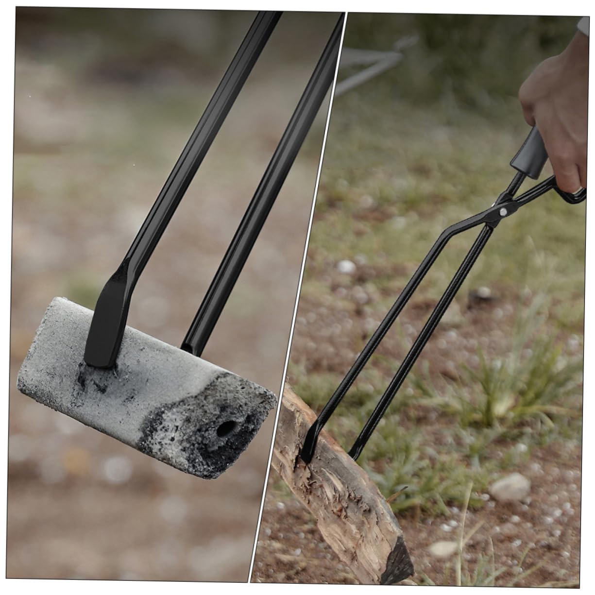 Abaodam Pinza Per Ferro Lunga Pinza Per Legna Da Barbecue Forniture Per Campeggio Attizzatoio Portatile