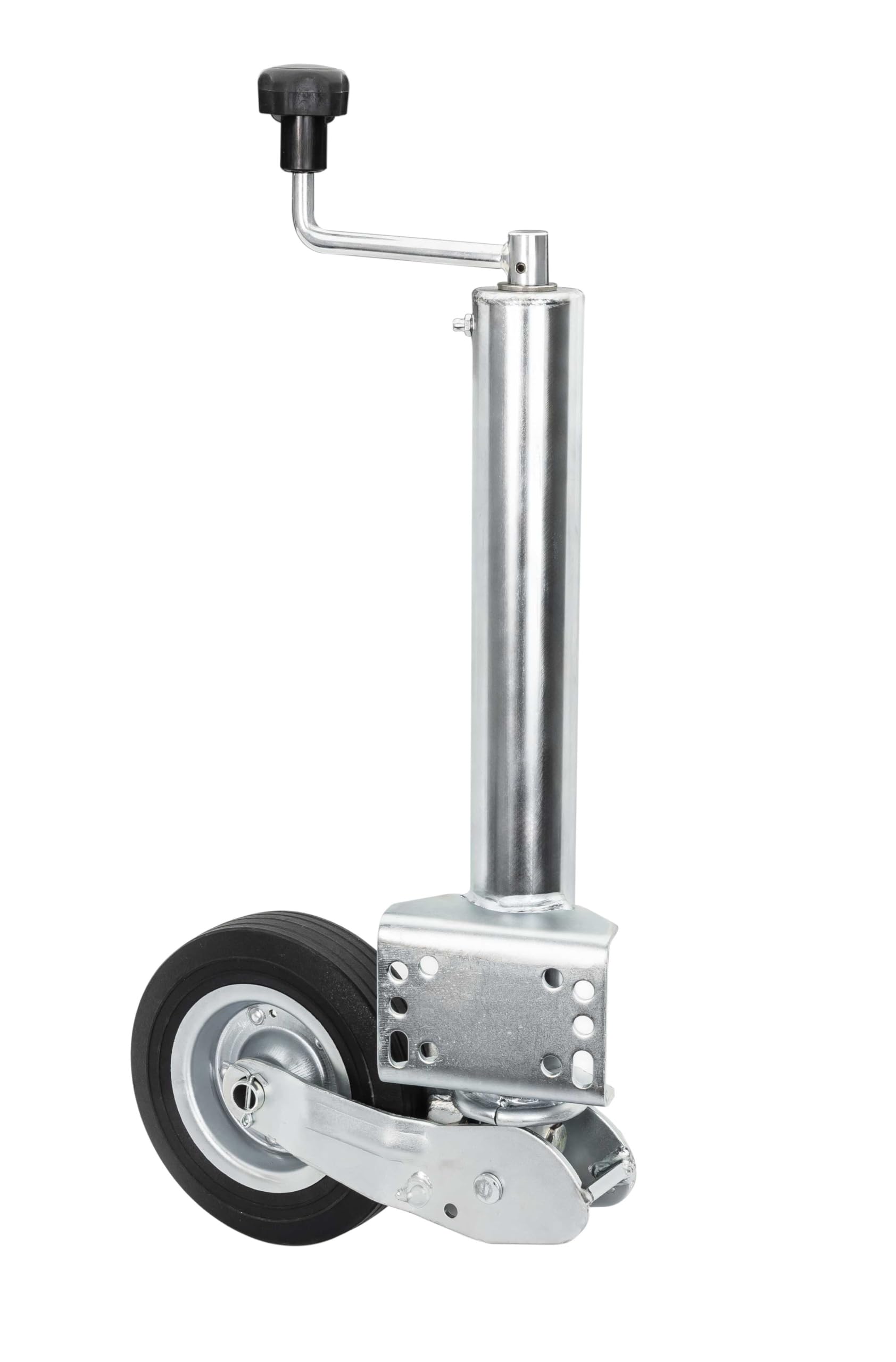 Anhänger Stützrad Automatik 60 mm klappbar Stützlast 400 kg mit Montiersatz Hochleistungs Stützrad für Trailer und PKW Anhänger