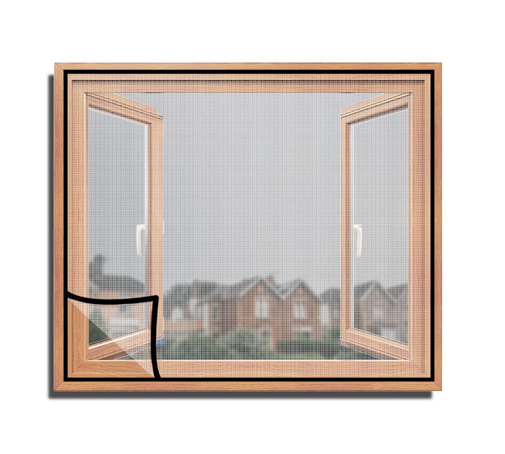 TurtleGrip Customizable Window Mosquito Net - White | 60x130 cm / 23.62x51.18 in / 1.97x4.27 ft | 120 GSM Fiberglass Mesh with Hook & Loop for Easy Installation-image-1
