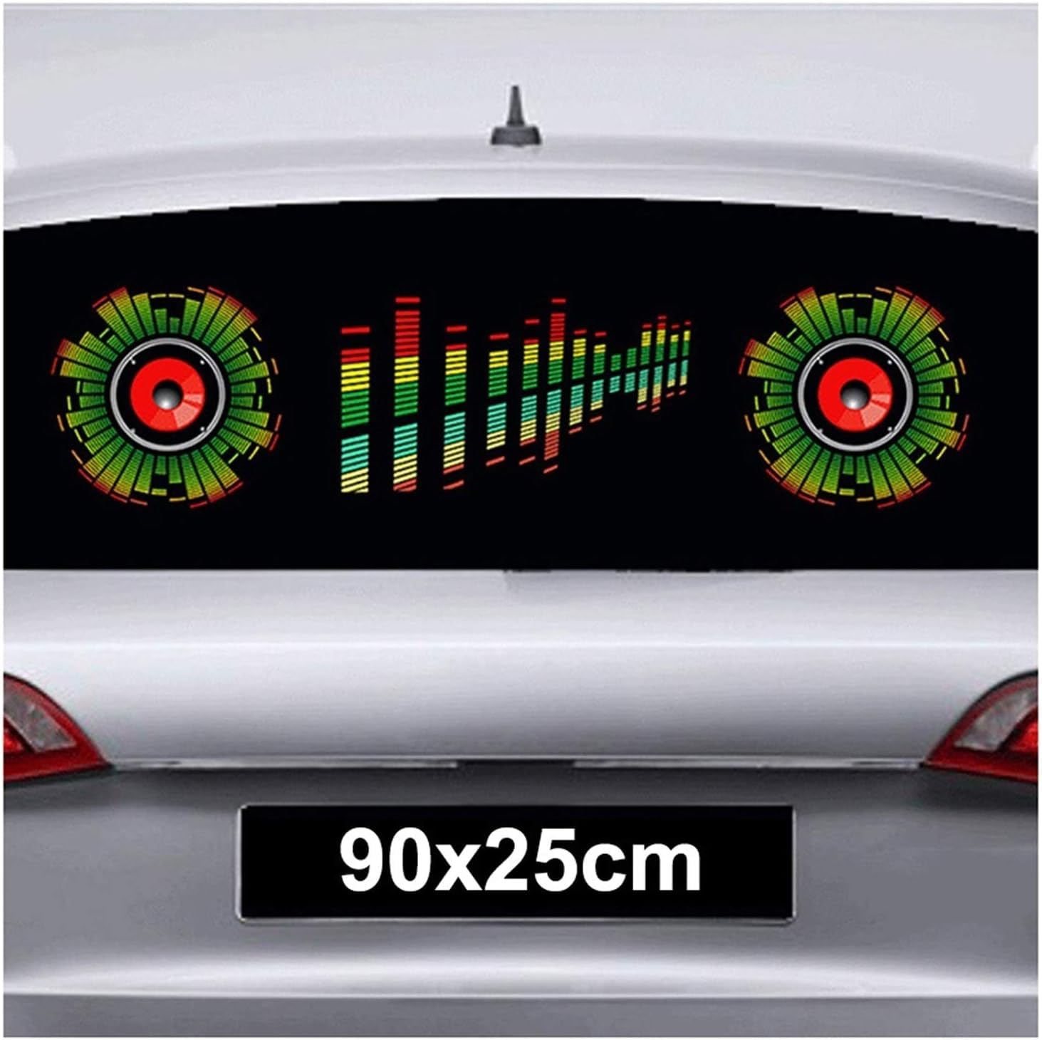 Car Music Rhythm Lights Naklejki na światła samochodowe, Muzyka wnętrza samochodu Migające światło, Listwa oświetleniowa do wszystkich samochodów, 90x25cm