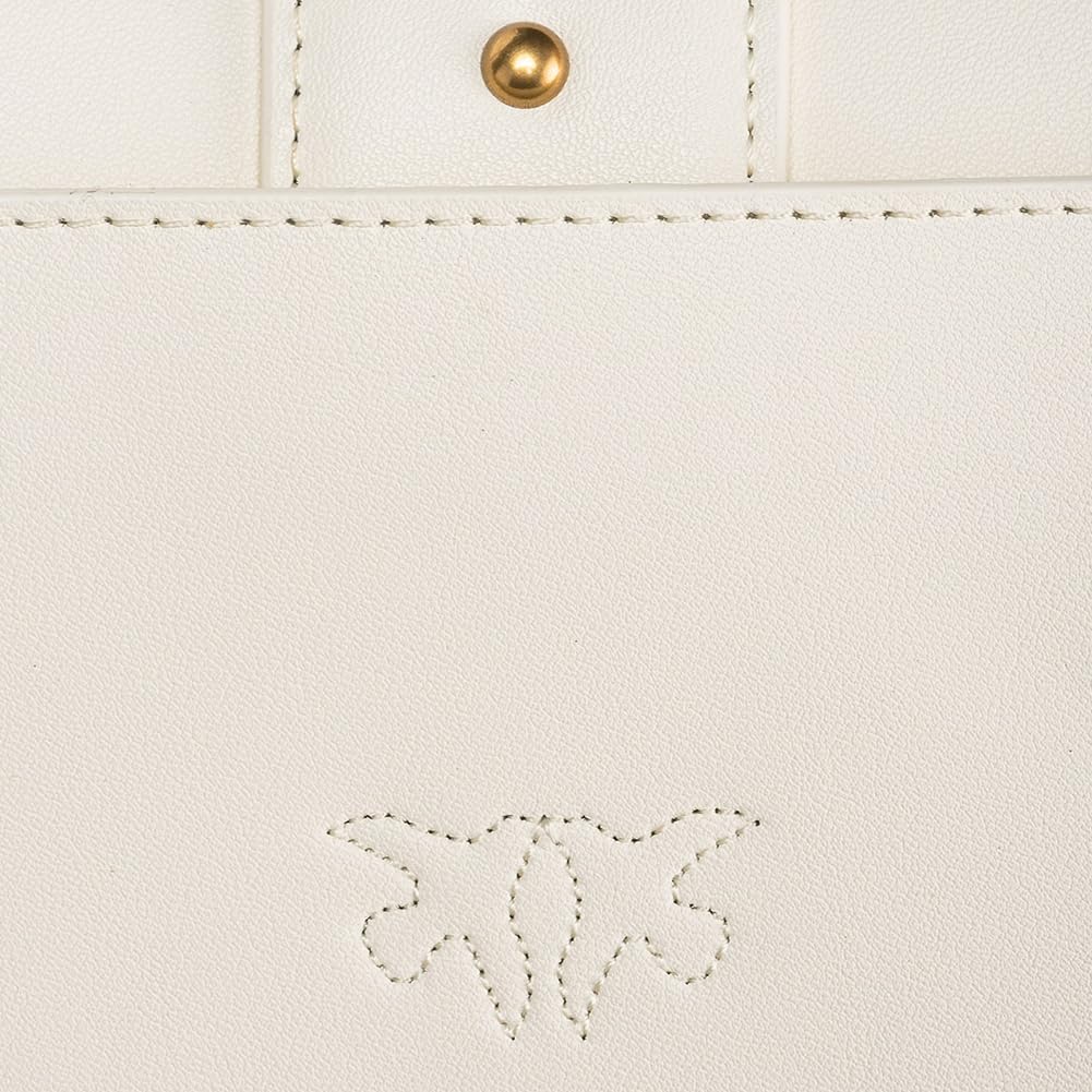 Pinko Love One Pocket C Becerro Seda, Bolsa para Mujer, Color Blanco, Talla única