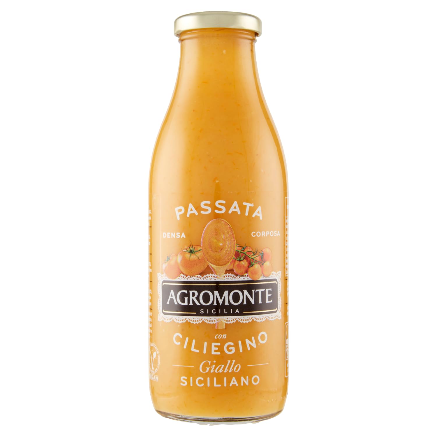 Paquete de prueba Agromonte de puré de tomate con tomates cherry amarillos y Datterino, 12 x 520 g salsa El sabor de Sicilia – 3 tipos diferentes de salsa + llavero Beni Culinari gratuito