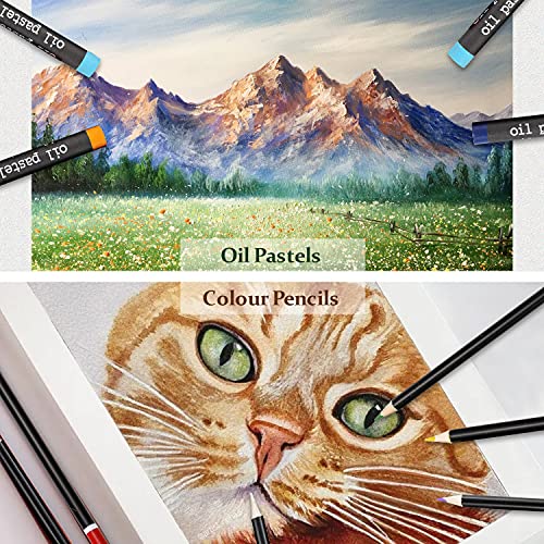 Art Supplies, 108 Piece with Drawing Easel, Deluxe Art Kit in Portable Wooden Case with Colored Pencils, Painting, Kids… - Image 4
